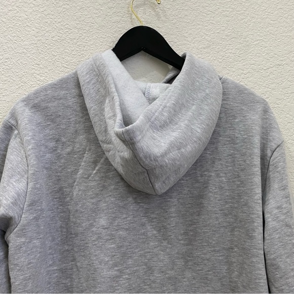 DISNEY Minnie Mouse Embroidered Bow Flowers Gray Hooded Sweatshirt Size L - Picture 5 of 12